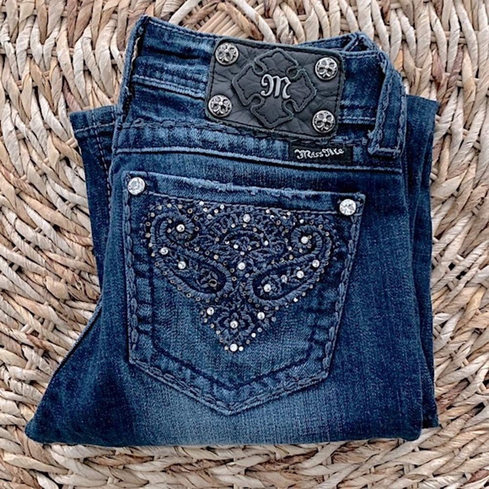 Miss Me Embellished Paisley Bootcut Jean